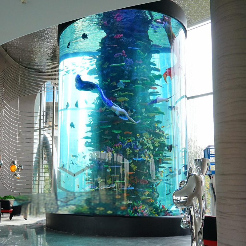 Acrylic cylinder fish tank